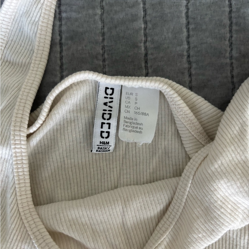 H&M Cream Ribbed Tank Top - Picture 3 of 3